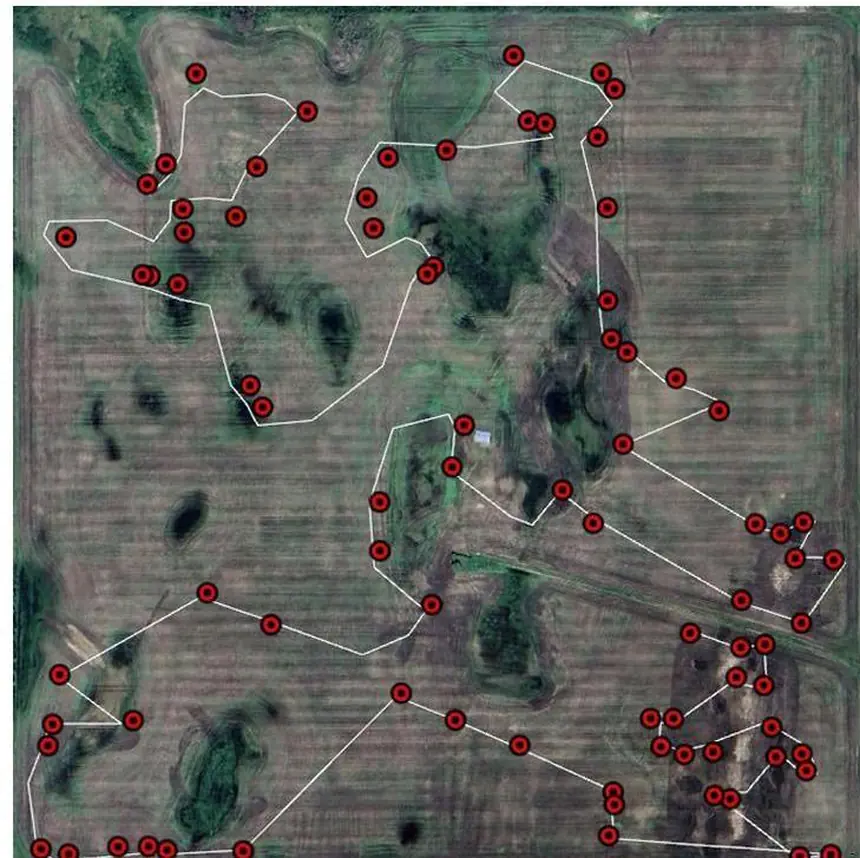 Quarter section with every stone mapped and a picking route