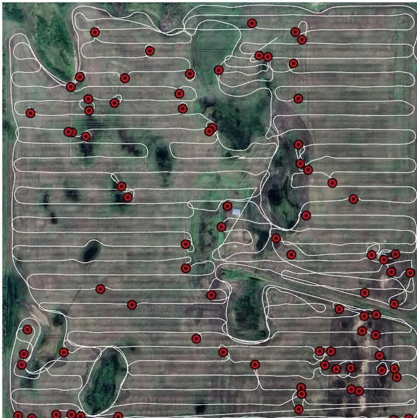 Field covered by a full search pattern
